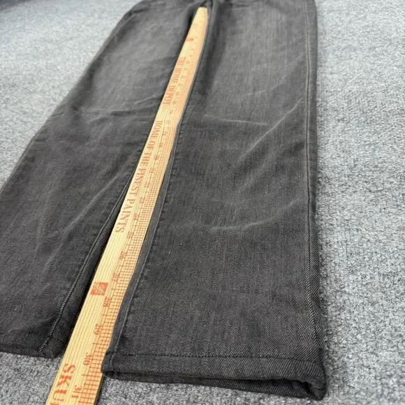 NWT Eddie Bauer Boyfriend Flannel Lined Midrise Straight Jeans Charcoal Size 2 - Picture 12 of 12